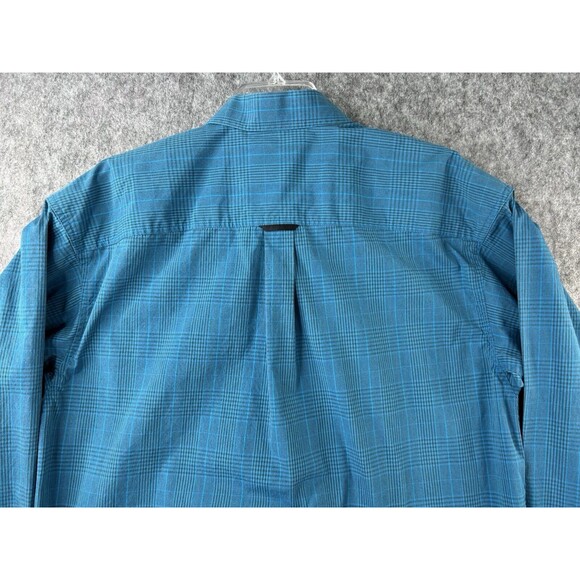 Panhandle Blue Button Down Shirt Long Sleeve Western Sz L Tuf Cooper Performance - Picture 4 of 9